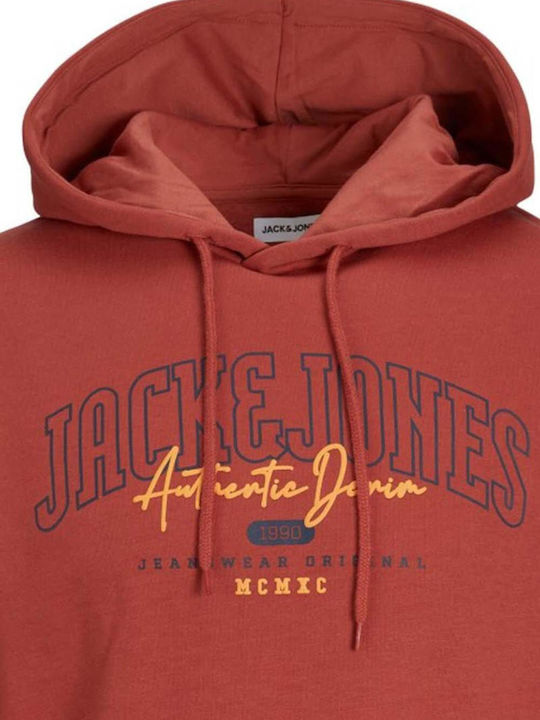 Jack & Jones Men's Sweatshirt with Hood Cinnabar