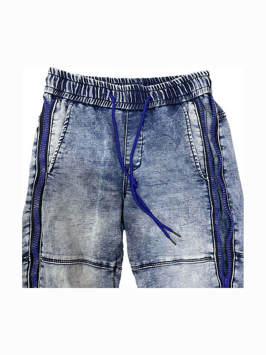 Men's Jeans Pants Elastic with Slim Fit Blue