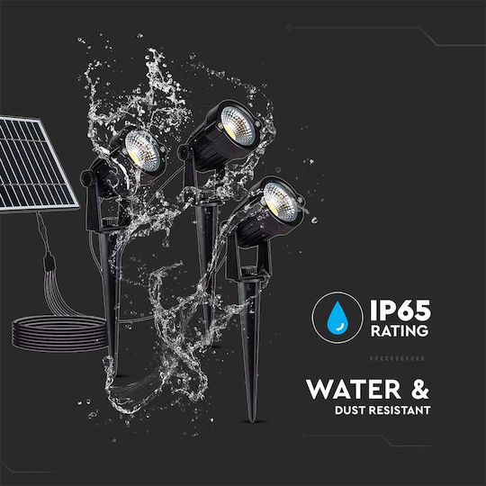 V-TAC Καρφωτό Ηλιακό Φωτιστικό 5W 50lm με Θερμό Λευκό Φως 3000K IP65