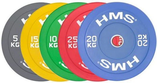 HMS Scheibenset Olympischen Typs Gummierte 1 x 25kg Φ50mm