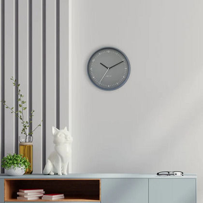 Nextime Αθόρυβο Ρολόι Τοίχου Μεταλλικό Γκρι Ø30cm