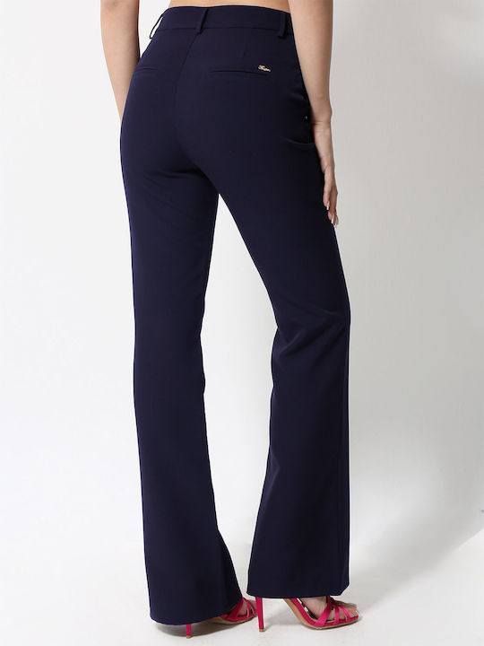 Women's Fabric Trousers Navy Blue