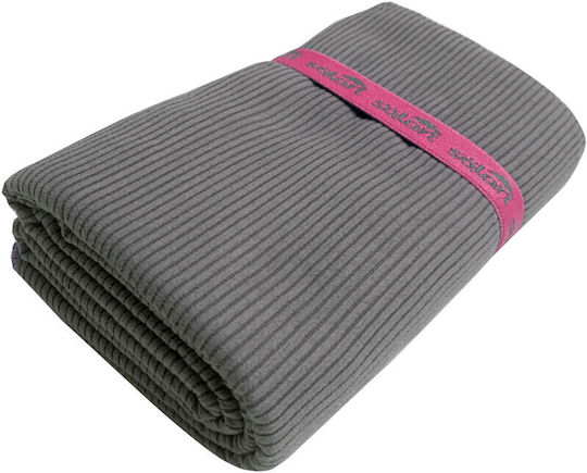 Solart Πετσέτα Microfiber Σώματος 220gr/m² Γκρι/Φούξια 150x75εκ.