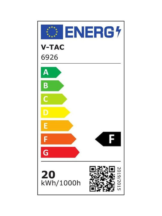 V-TAC Deckenleuchte 25cm Schwarz mit Integrierter LED