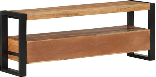 TV-Ständer aus Metall & Massivholz Beiges M120xT30xH45cm