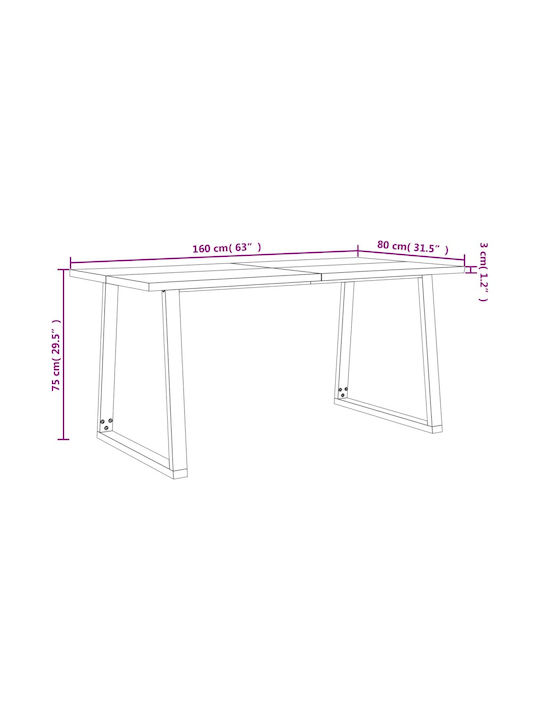 Τραπεζαρία 3τμχ 160x80εκ.