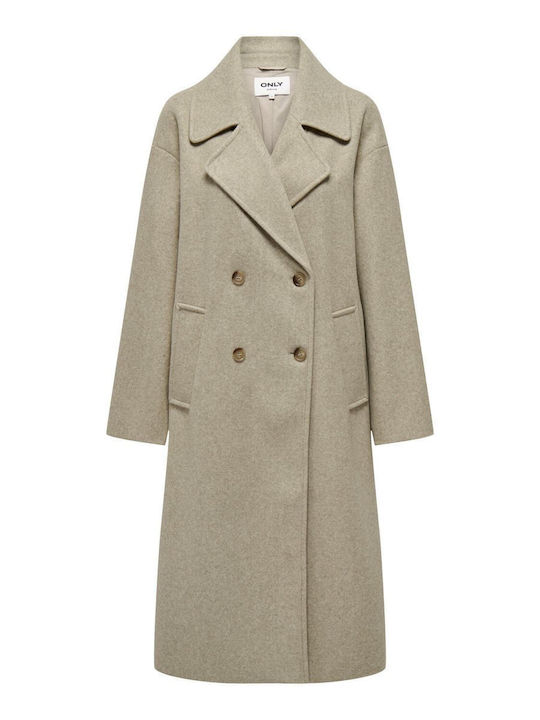 Wembley Γυναικείο Weathered Teak Παλτό Oversized με Κουμπιά