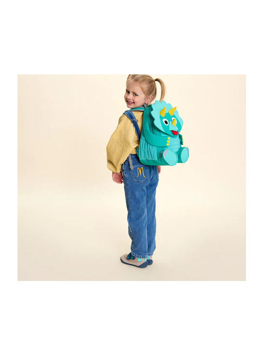Affenzahn Big Friend Dinosaur School Backpack Kindergarten Turquoise With Water Bottle Holder 8 Litre