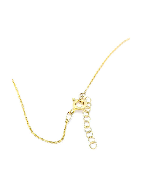 PS Silver Necklace from Gold Plated Silver with Zircon