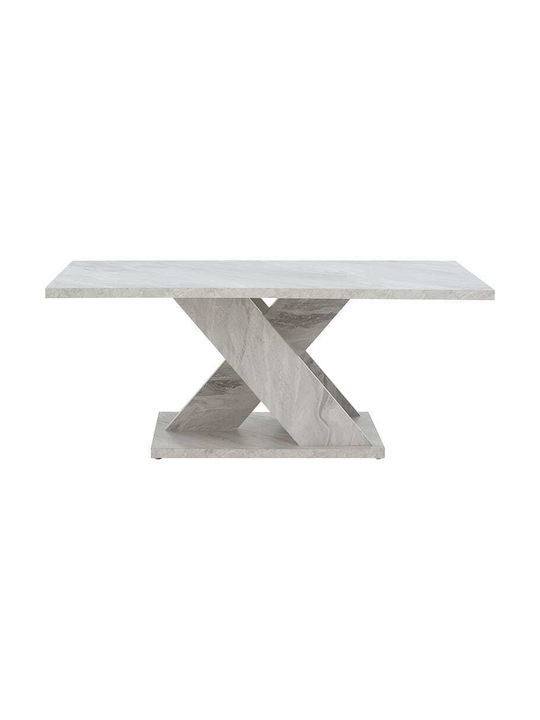 Rectangular Coffee Table Solange Wooden White L110xW55xH47.5cm.