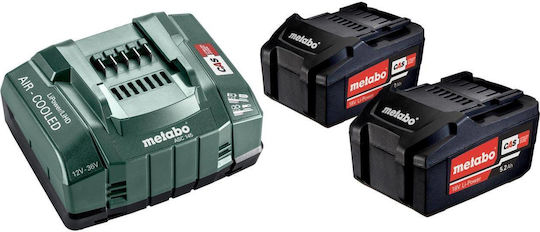 Metabo Set 2 Tool Batteries Lithium 18V Capacity 4Ah with Charger