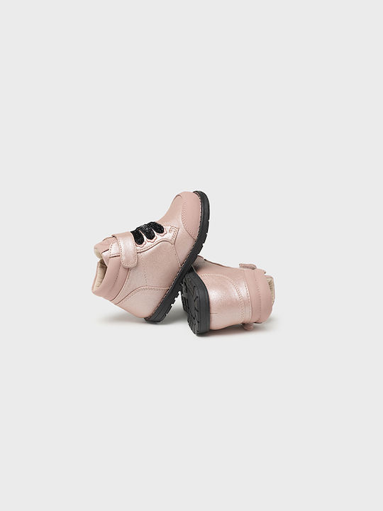 Mayoral Kids Patent Leather Boots Pink