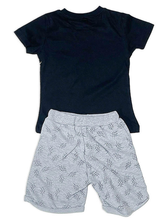 Kinder-T-Shirt und Shorts schwarz-grau für Jungen (2-5 Jahre)