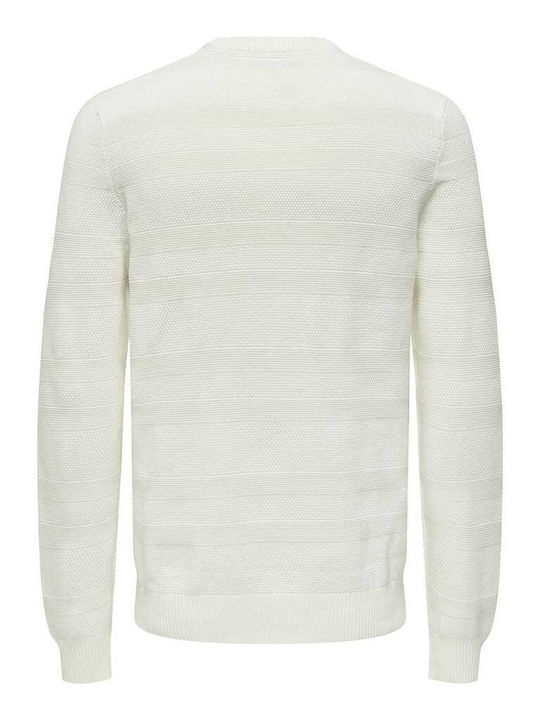 Only & Sons Herren Langarm-Pullover Cloud Dancer