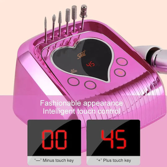 SML Τροχός Νυχιών Ρεύματος 68W Φούξια 45000 Στροφών με Πεντάλ
