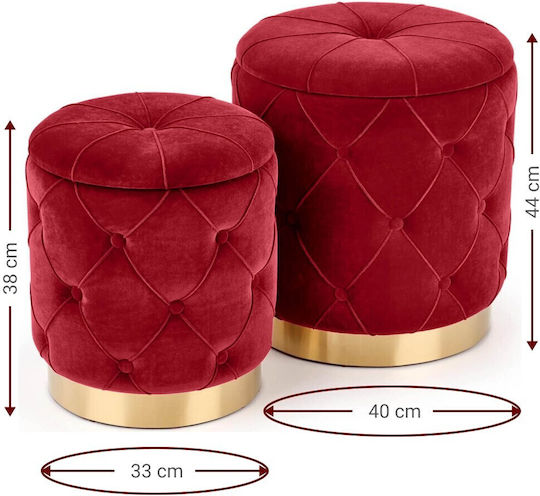 Hocker Für das Wohnzimmer Mit Stauraum Button Grün 2Stück 33x33x38cm Hocker Für das Wohnzimmer Mit Stauraum Button Grün 2Stück 33x33x38cm