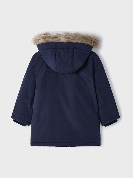 Kids' Parka Long with Hood Navy Blue