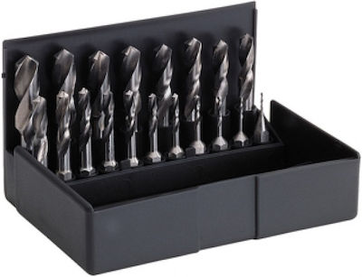 Voelkel Set of 19 Drills HSS with Hexagonal Shank for Metal