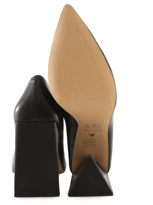 Carrano Leather Pointed Toe Black Heels