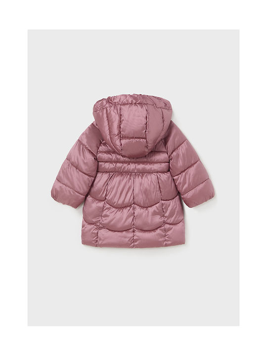 Mayoral Girls Quilted Coat Pink with Ηood