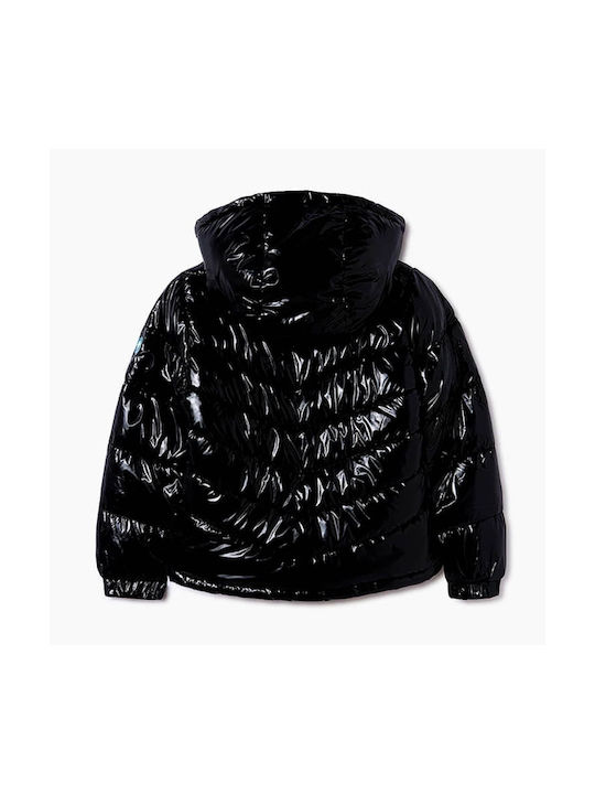 Mayoral Girls Quilted Coat Black with Ηood