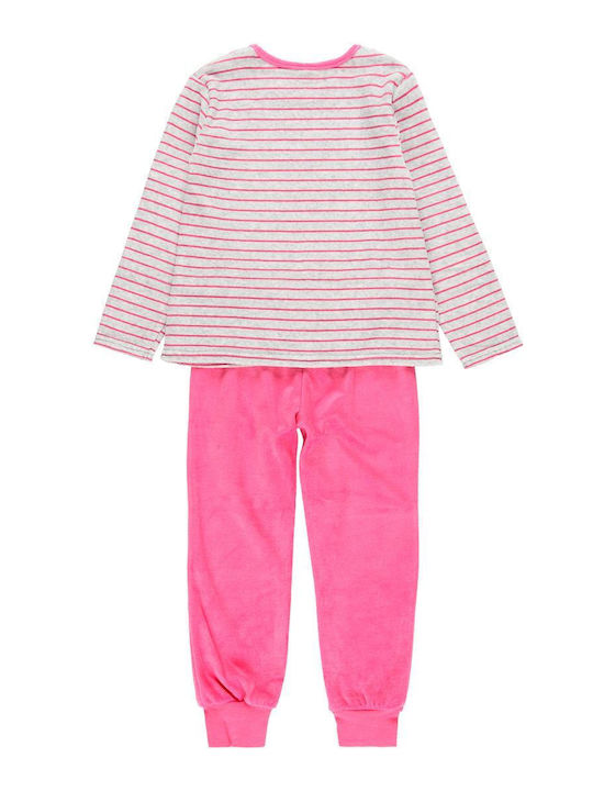 Boboli Set Top & Bottom Kids Winter Velvet Pyjamas Pink