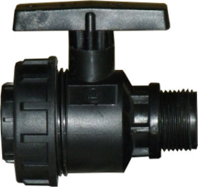 Palaplast 3152/0202 Connection Pipe Valve with Switch and Male-Female Thread 19mm