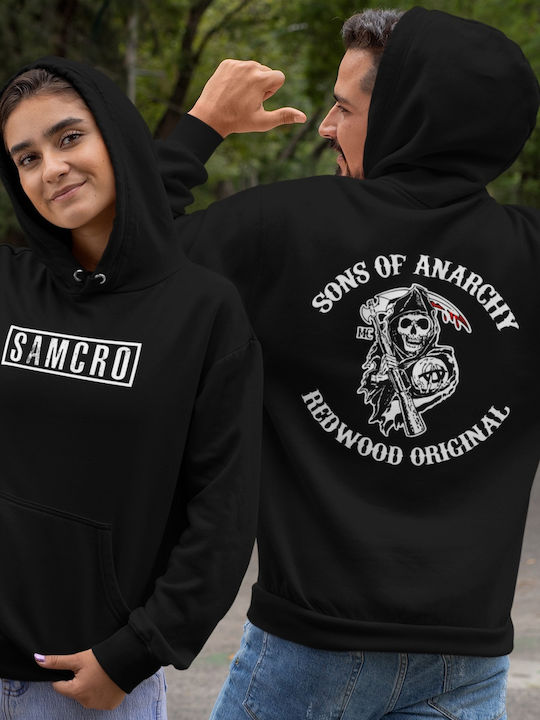 Softworld Sons Of Anarchy Samcro Φούτερ με Κουκούλα Sons of Anarchy Μαύρο