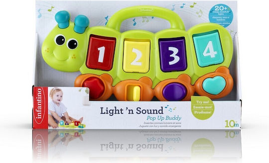 Infantino Animal Caterpillar with Keys with Light and Sounds for 3++ Months