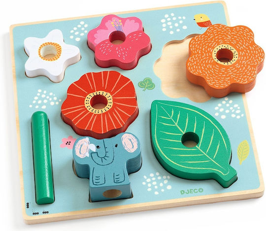 Kids Peg Puzzle Elephant for 1.5+ years+ Years 5pcs Djeco