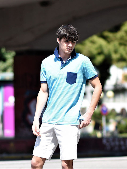 Polo Short Sleeve Blouse Light Blue