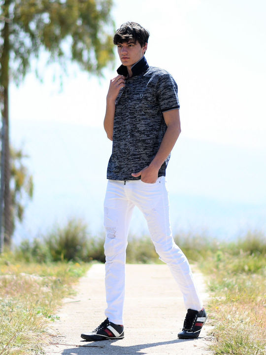Polo Kurzarmbluse Gray