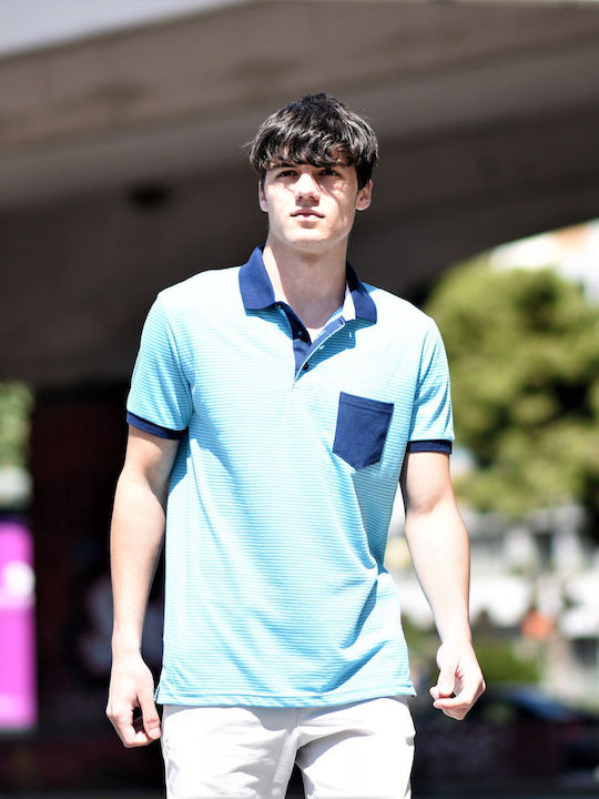 Polo Short Sleeve Blouse Light Blue