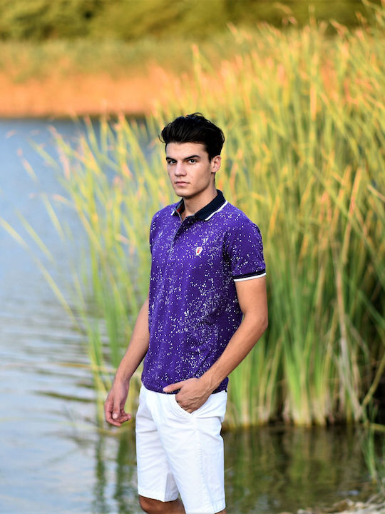 Polo Short Sleeve Blouse Purple