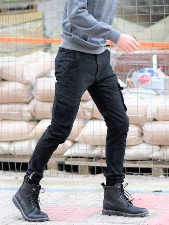 Trousers Cargo in Slim Fit Black