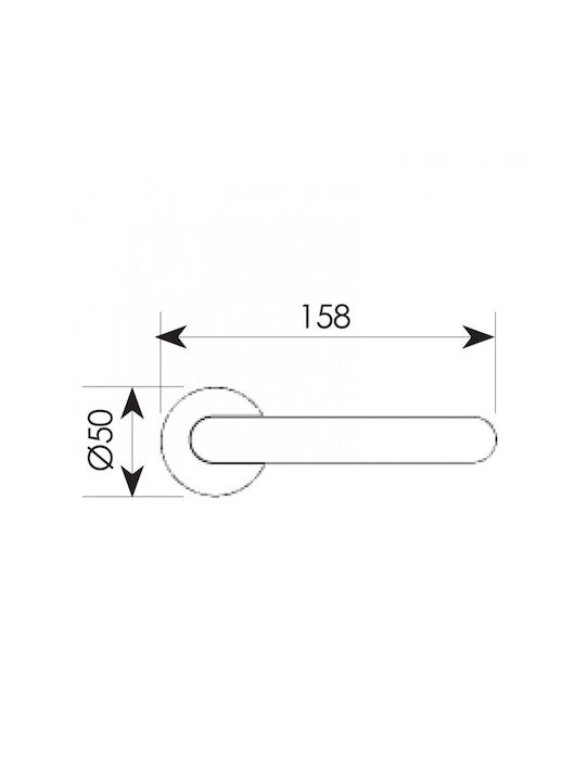 Zogometal Buton WC cu Rosette 2221 2221 Pereche Alb