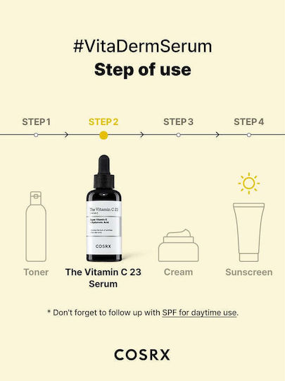 Cosrx The Vitamin C 23 Ενυδατικό & Αντιγηραντικό Serum Προσώπου με Βιταμίνη C & Βιταμίνη E για Αποτοξίνωση & Λάμψη 20ml