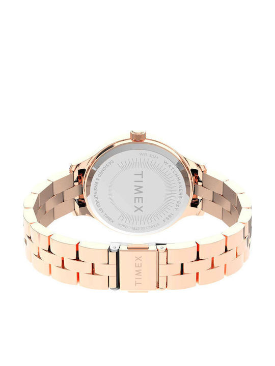Timex Peyton Women's Watch with Pink Gold Metal Bracelet