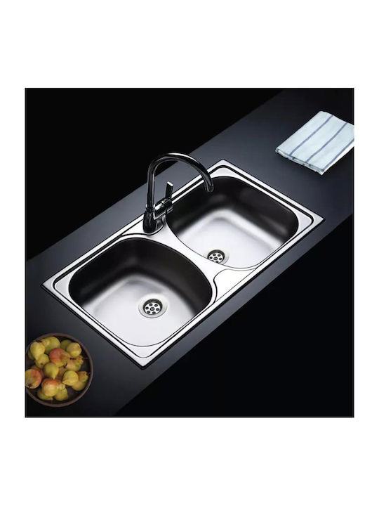 Fortinox Valley 25200 108-25200-110 25200-110 Drop-In Sink Inox Satin W79xD50cm Silver