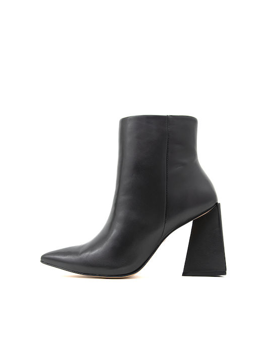 Carrano Leather Women's Ankle Boots with High Heel Black