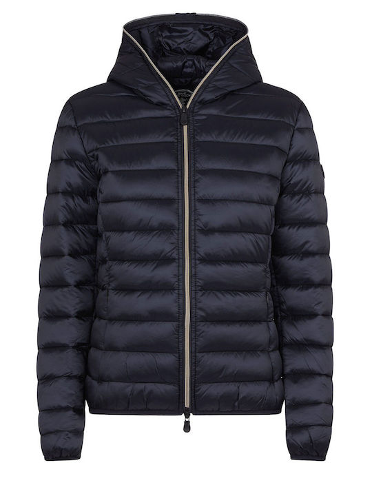Scurtă Jachetă de femei Puffer Waterproof Negru
