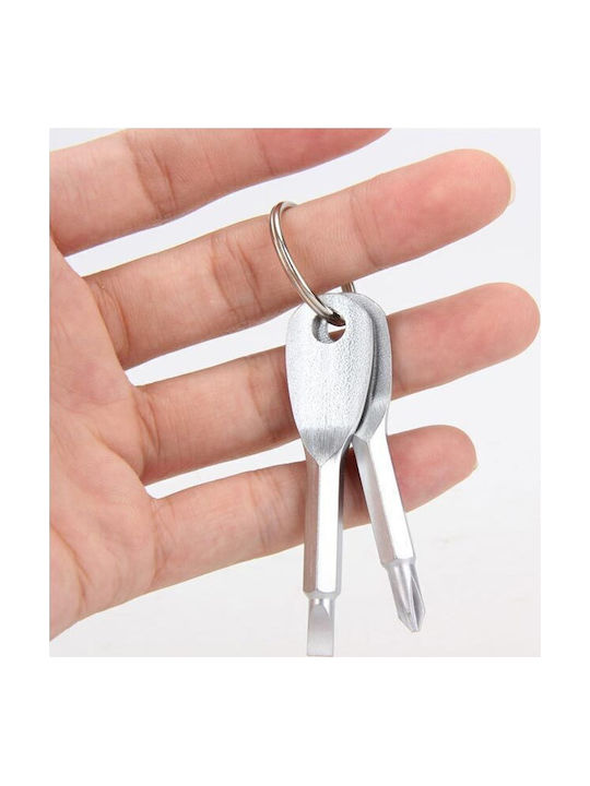 Set Keychain Wallets Metallic Silver 2pcs