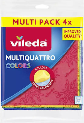 Vileda Lavete de Curățare cu Microfibre Utilizare generală Colorate 4buc