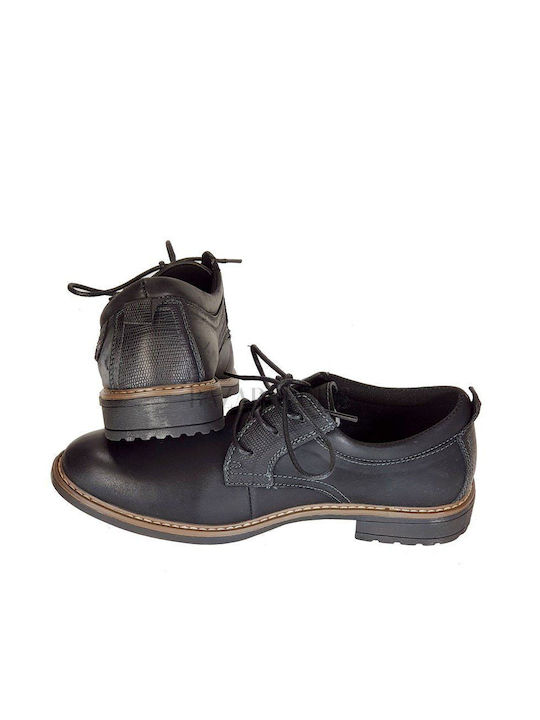 Mohicans Black Line Ανδρικά Oxfords Μαύρα