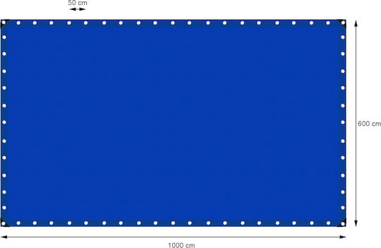 ECD Germany Waterproof Tarpaulin 180gr/m² 10x6m. Light Type Blue