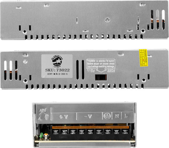 GloboStar LED Захранване IP20 Мощност 350W с Изходно Напрежение 5V