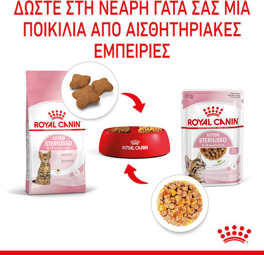 Royal Canin Sterilised Kitten Wet Food for Young Cats in Pouches 85gr