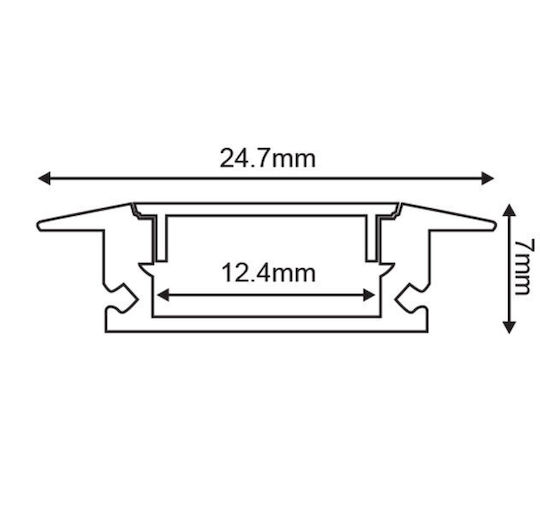 Aca Mini Walled Aluminum Profile for LED Strip with Opal Cover