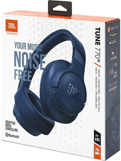 JBL Tune770NC Wireless / Wired Over Ear Headphones with 65 hours of Operation and Quick Charge Blue