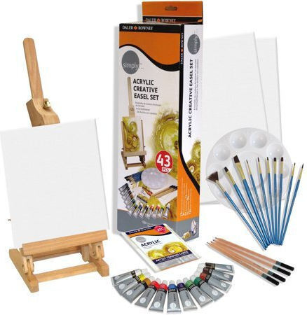 Daler Rowney Acrylic Creative Easel Set Set de Colorat 43buc